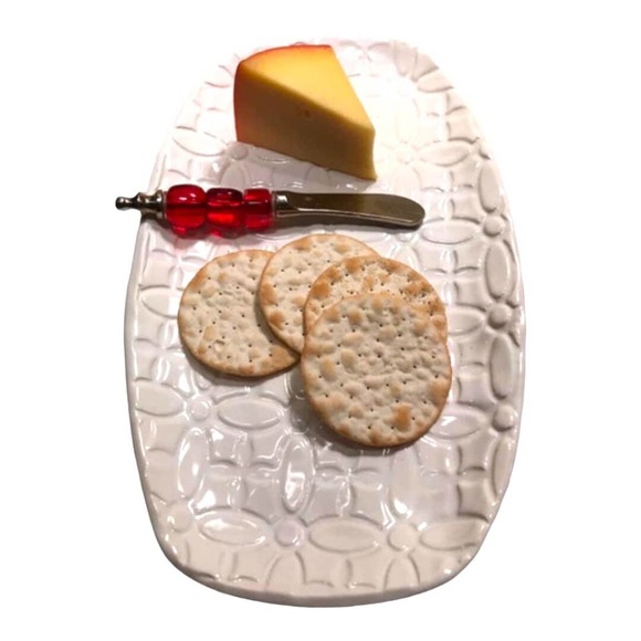 White Rectangular Serving Plate, Jewelry Dish,Candle Charger From MY CLAY STUDIO - Picture 7 of 7